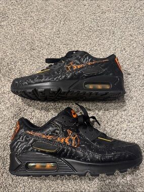 Nike Black Sneakers with Orange Accents